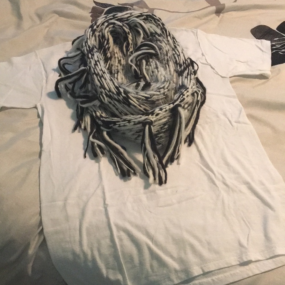 Black and white infinity scarf